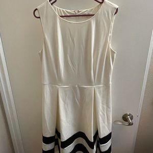 White Dress with Black strips